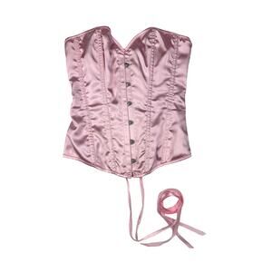 Structured Corset Bustier in Metallic Pink